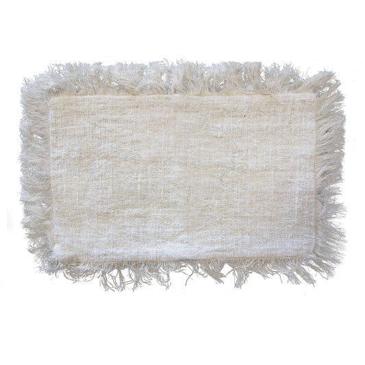 1x Linen Cushion 30x50cm with fringe