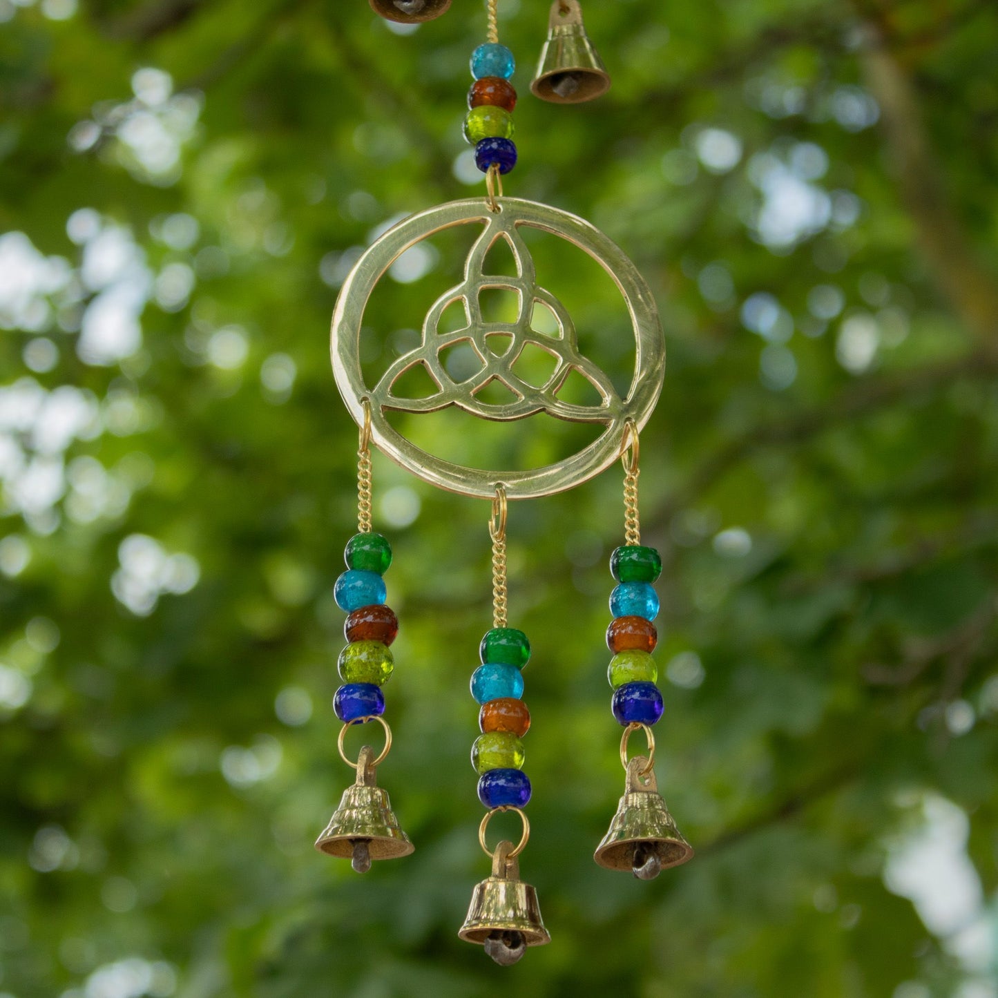 Indian Chimes - Brass Celtic Drop - 7 Bells - 6x64cm