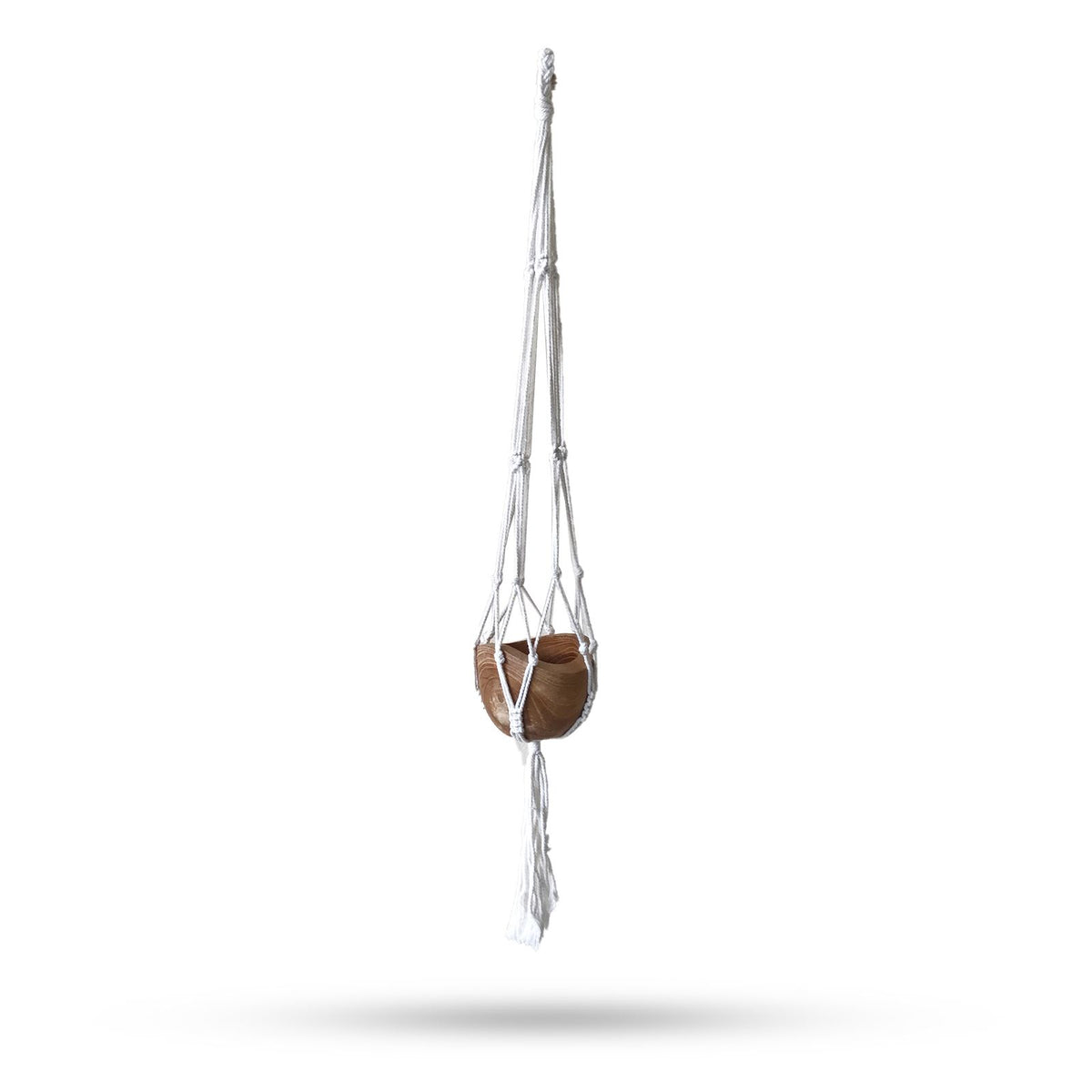 Macrame Pot Holder Classic - Natural Med Pot