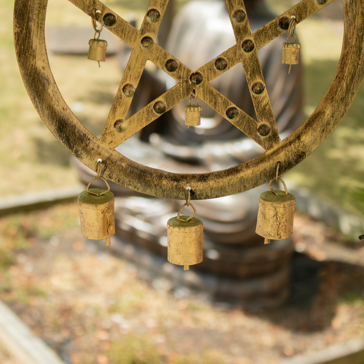 Indian Chimes - Pentagon with Cow Bells - 25x49cm