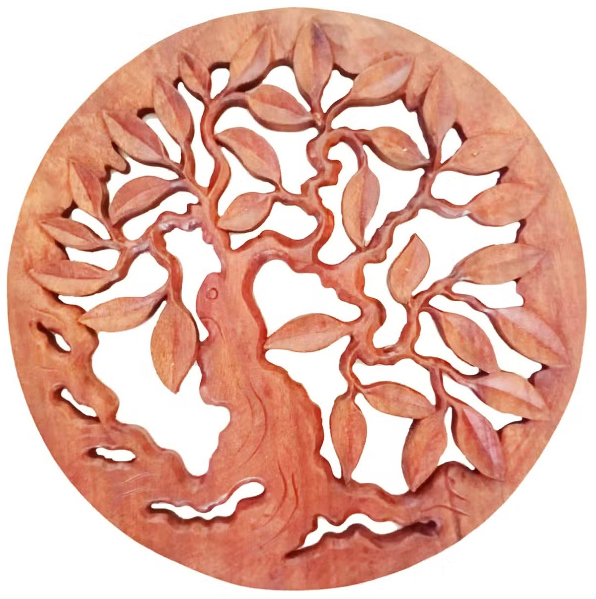 Round Decorative Wooden Chunk Tree of Life Panel 40cm