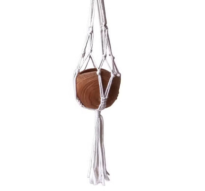 Macrame Small Drop Pot Holder - Natural - 75cm