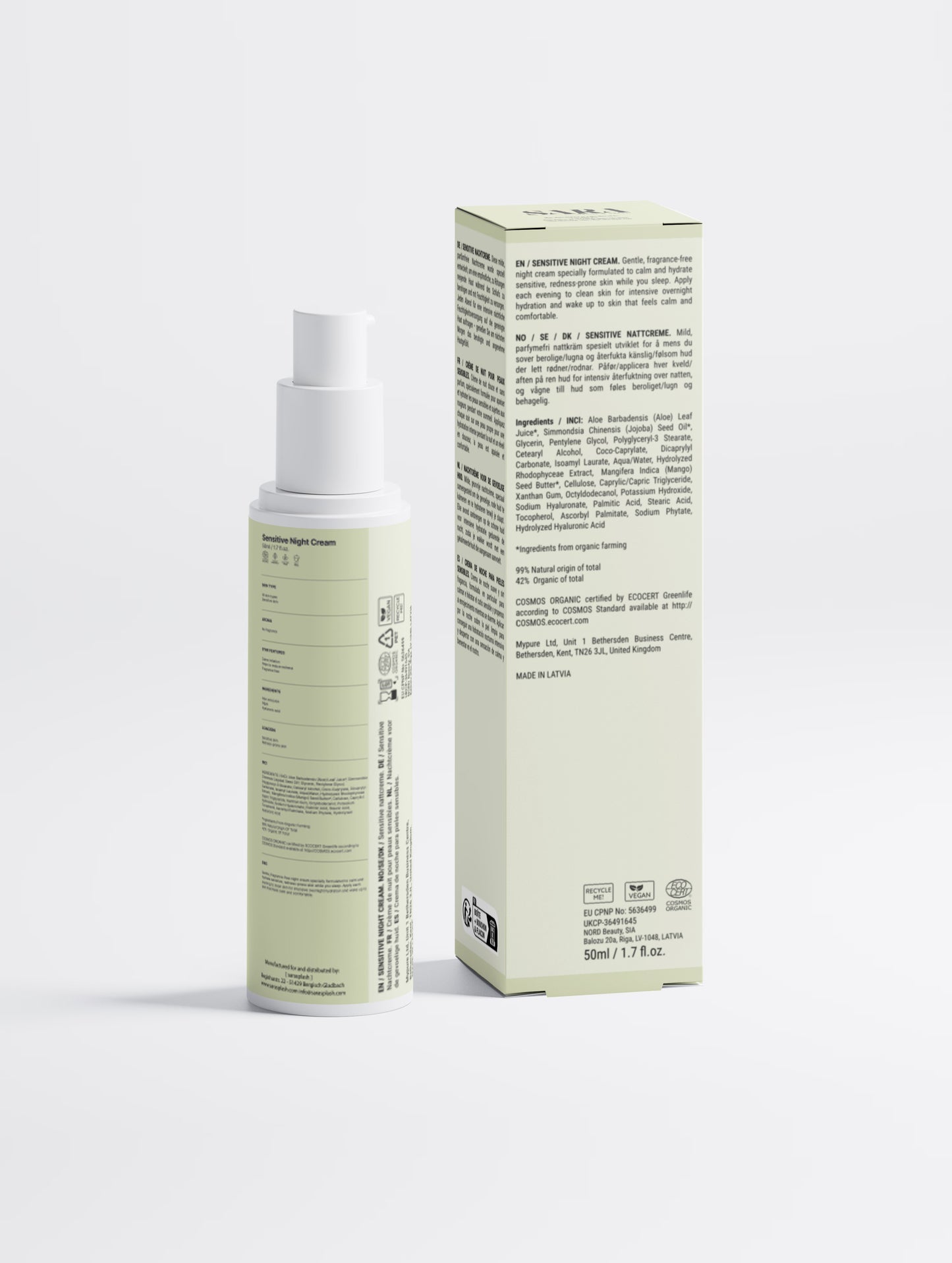 Sensitive Skin Overnight Cream, Fragrance-Free