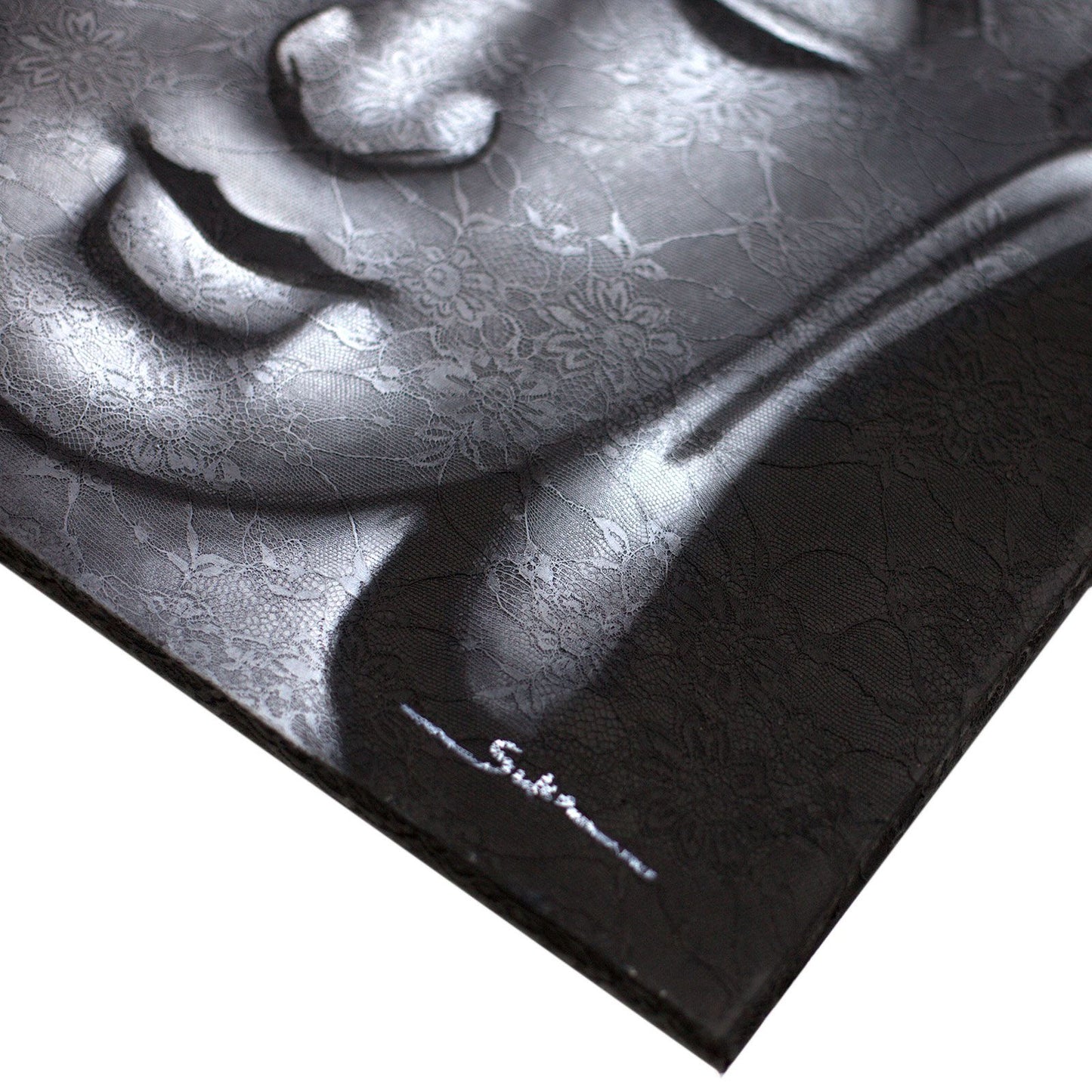 Buddah Painting - Grey Brocade Detail 60x80cm