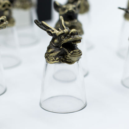 Bottom Up Shot Glasses (25ml) - Forest & Mystical Creatures - Antique Bronze