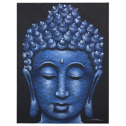 Buddah Painting - Blue Brocade Detail  60x80cm