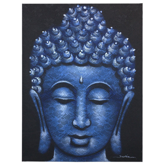 Buddah Painting - Blue Brocade Detail  60x80cm