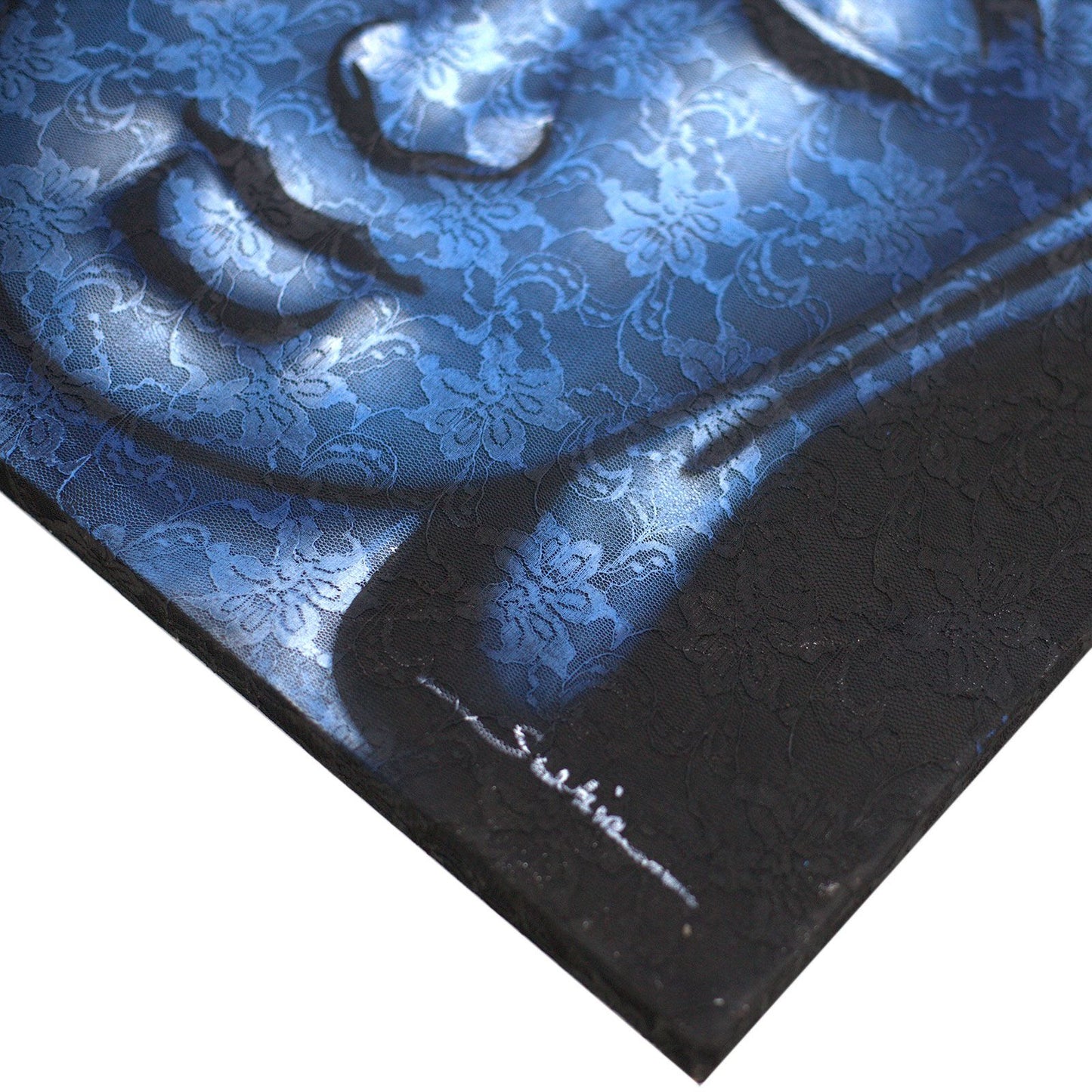 Buddah Painting - Blue Brocade Detail  60x80cm