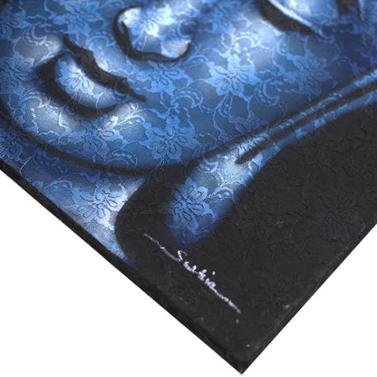 Buddah Painting - Blue Brocade Detail  60x80cm