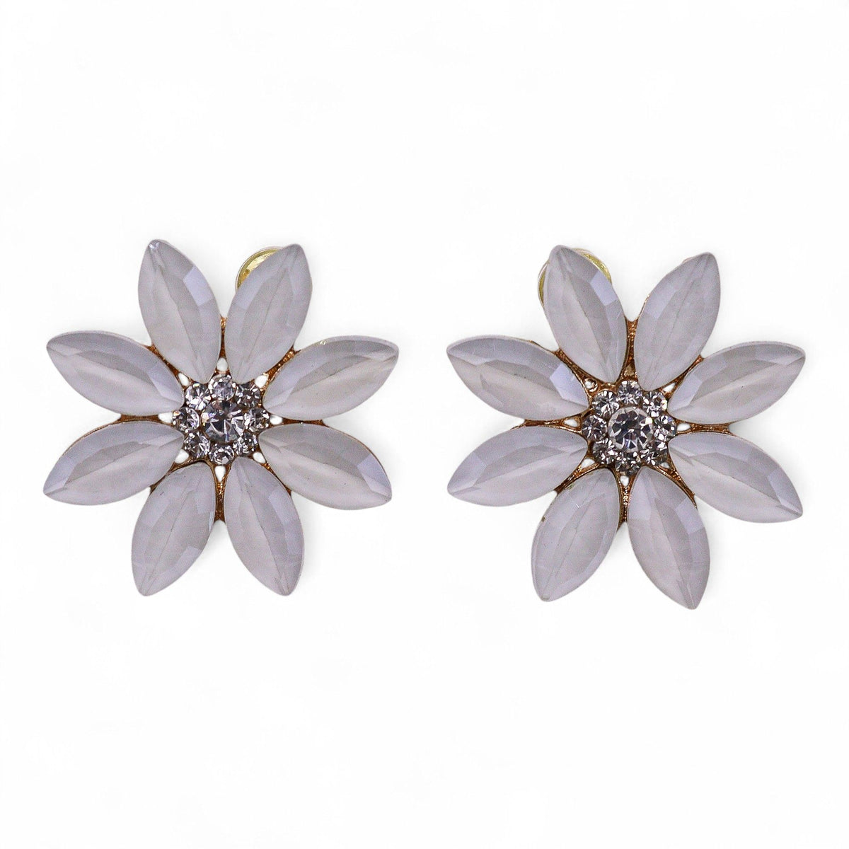 Pearl - Vintage Glass - Flowers - Earrings