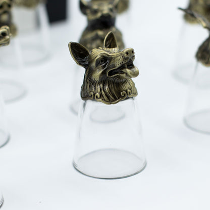 Bottom Up Shot Glasses (25ml) - Forest & Mystical Creatures - Antique Bronze