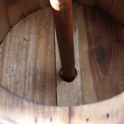 Beer Barrel Stool & Parasol Stand – Natural Wood 38 x 32 cm