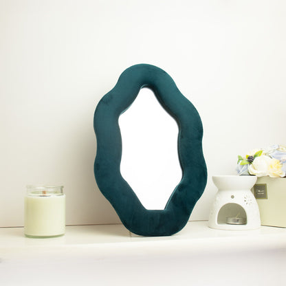 Soft Squiggly Mirror – Oval Pebble – Royal Teal (20.5 x 32.5 x 2.3cm)