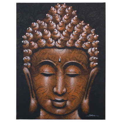 Buddah Painting - Copper Brocade Detail 60x80cm