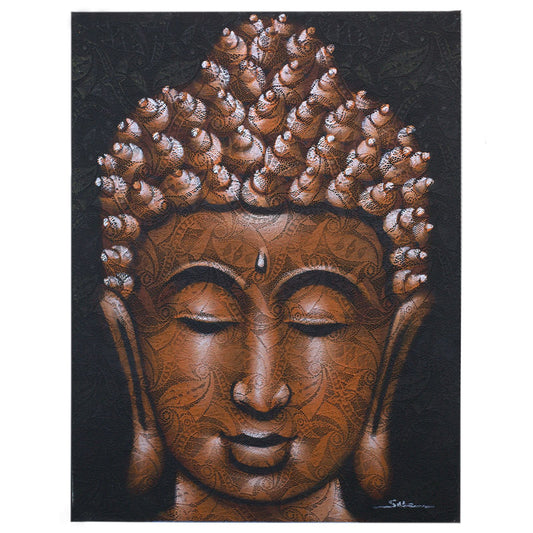 Buddah Painting - Copper Brocade Detail 60x80cm