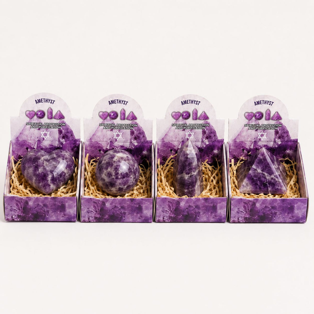 Four Gemstone Shapes - Amethyst