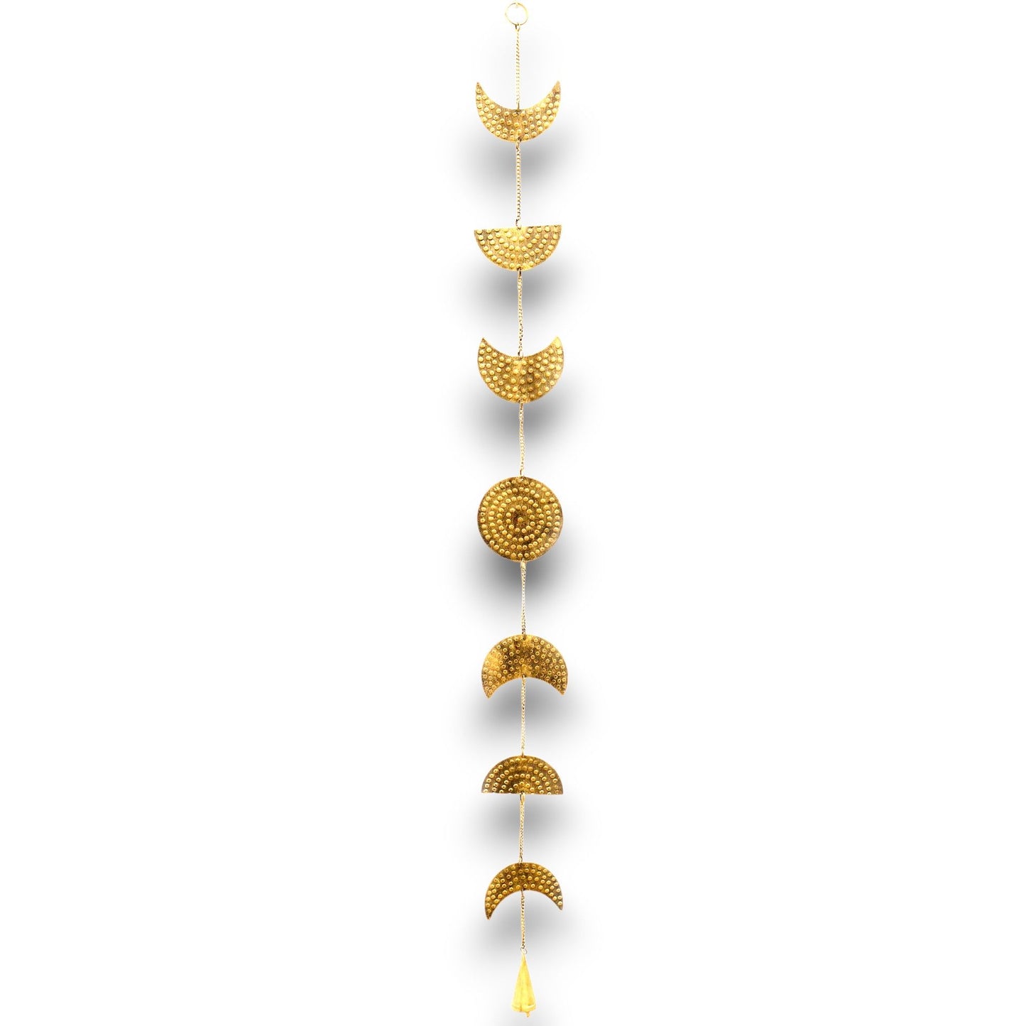 Indian Chimes - Brass Moon Phases Drop with Bell 1m