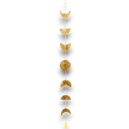 Indian Chimes - Brass Moon Phases Drop with Bell 1m