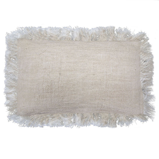 1x Linen Cushion 30x50cm with fringe