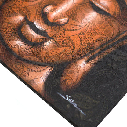 Buddah Painting - Copper Brocade Detail 60x80cm
