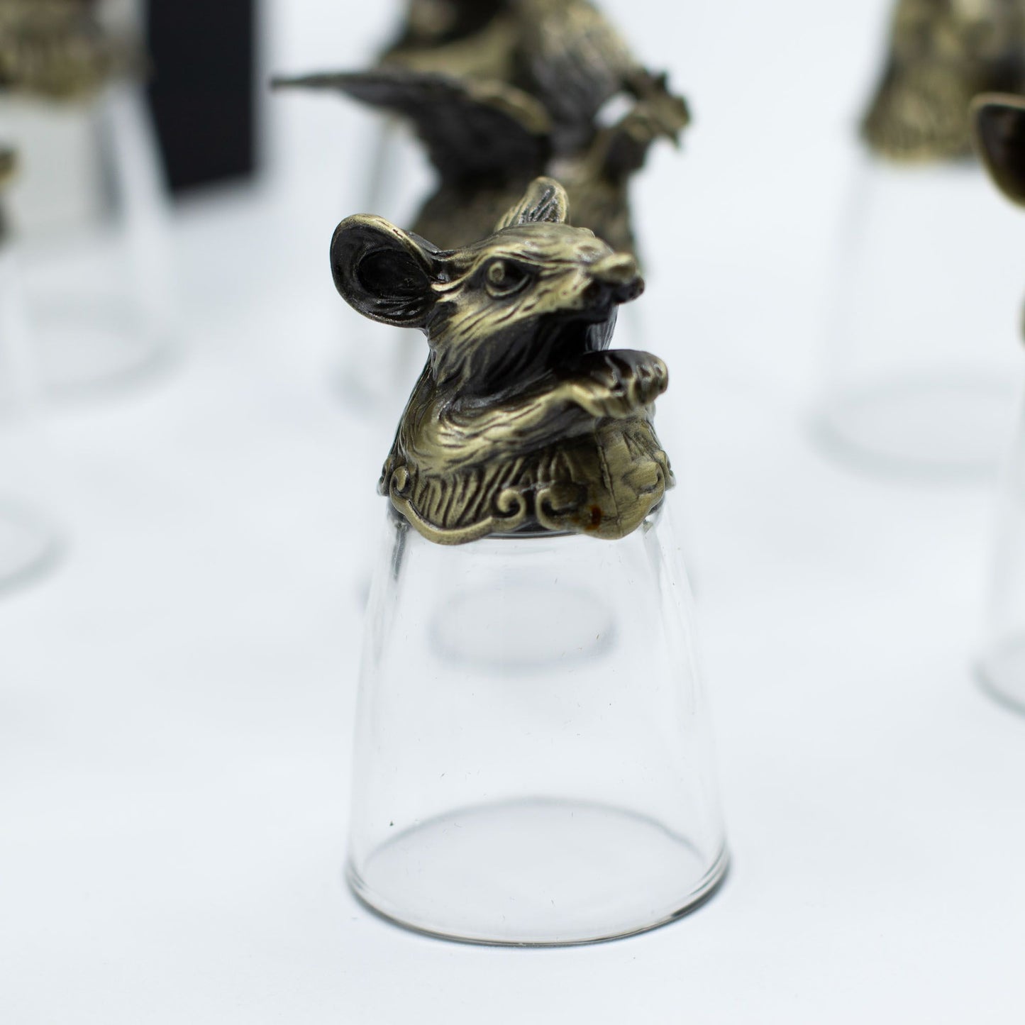 Bottom Up Shot Glasses (25ml) - Forest & Mystical Creatures - Antique Bronze