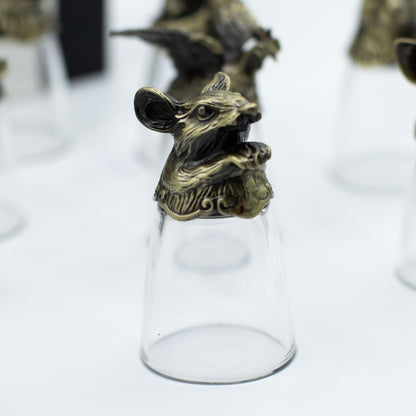 Bottom Up Shot Glasses (25ml) - Forest & Mystical Creatures - Antique Bronze