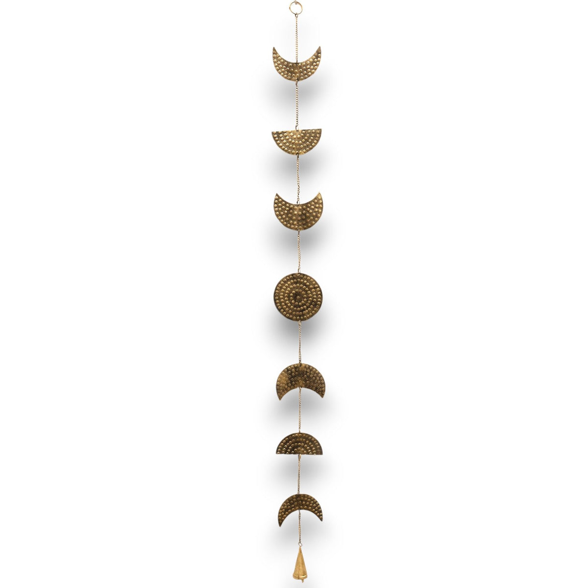 Indian Chimes - Brass Moon Phases Drop with Bell 1m