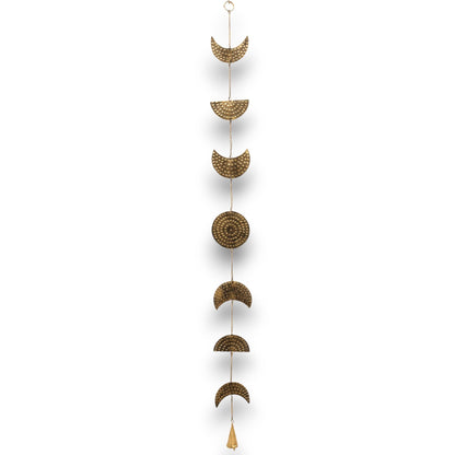 Indian Chimes - Brass Moon Phases Drop with Bell 1m