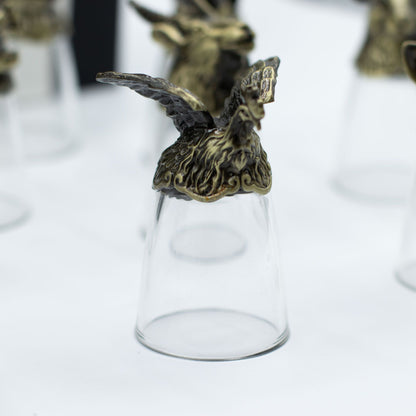 Bottom Up Shot Glasses (25ml) - Forest & Mystical Creatures - Antique Bronze