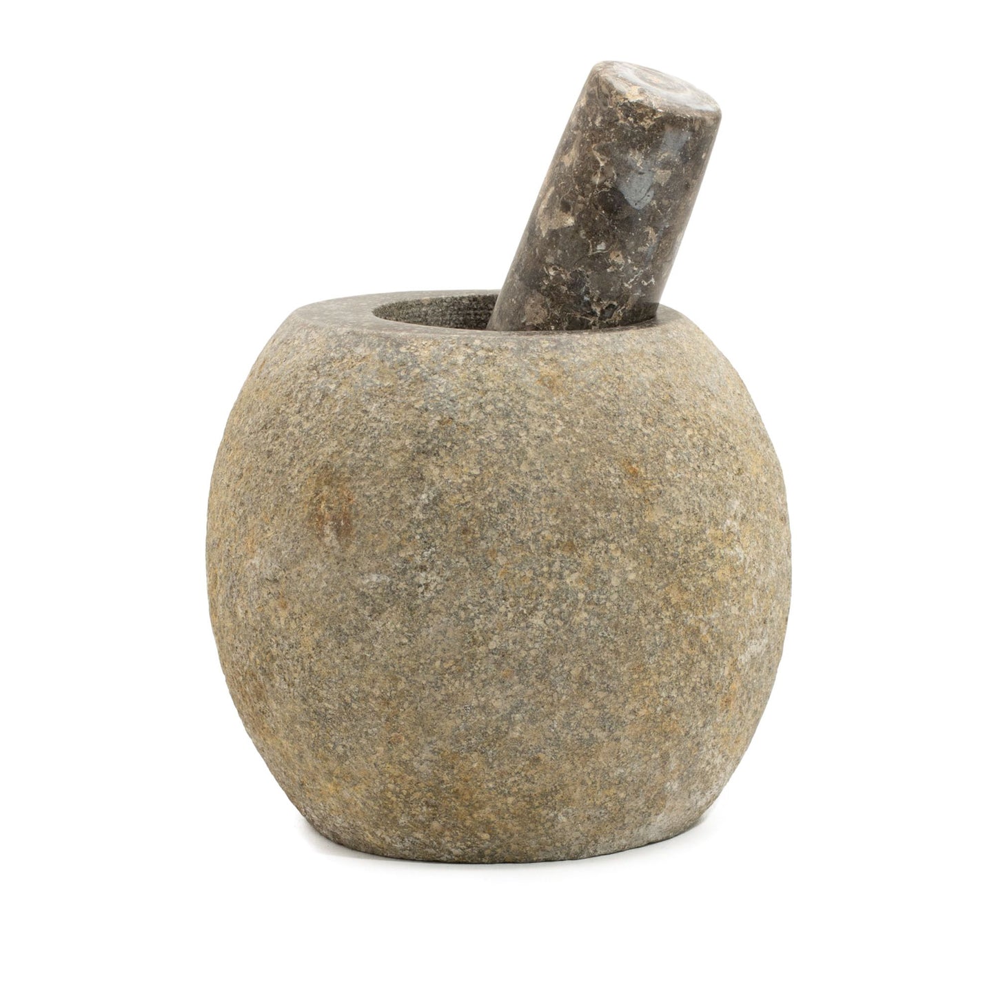 Natural Riverstone Decorative Pestle & Motar- Large (aprox 15x12cm)