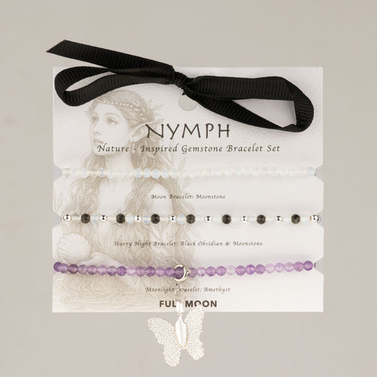 Nymph Spirit Gemstone Bracelet Set - Full Moon