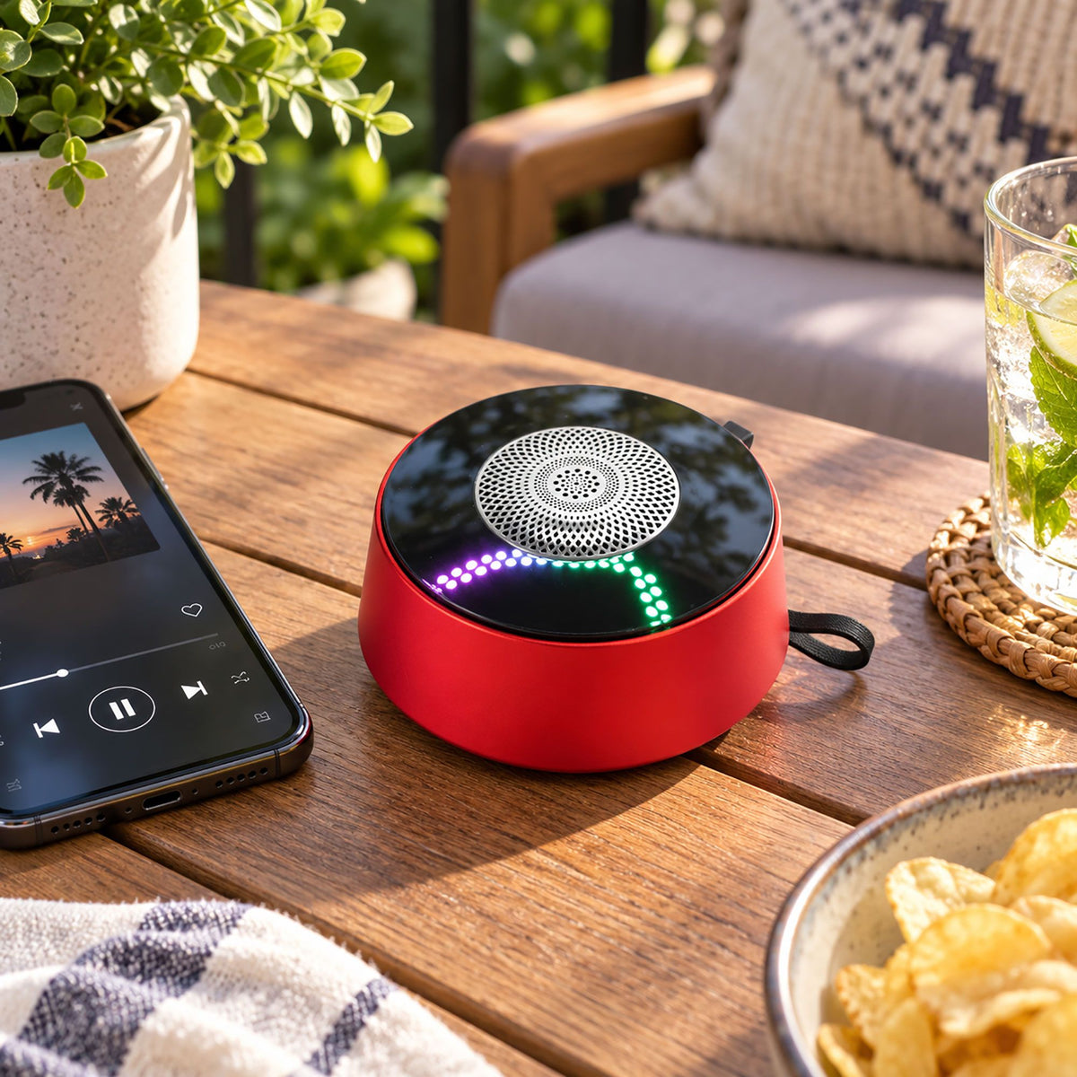 Red Mandela Lighting Effect Mini Speaker