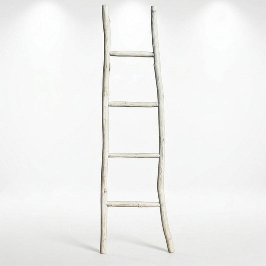 Large Kemu Wood Ladder - 1.5m - Whitewash - Japan Style