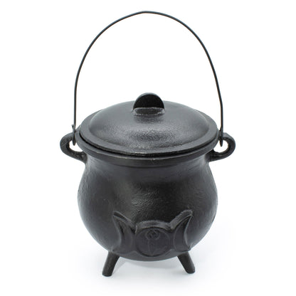 Extra Huge Cast Iron Cauldron with Triple Moon 23x18cm (at least 4kg)
