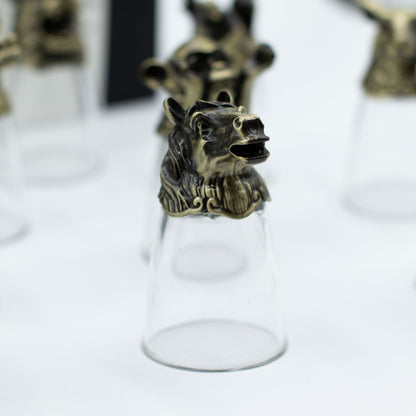 Bottom Up Shot Glasses (25ml) - Forest & Mystical Creatures - Antique Bronze