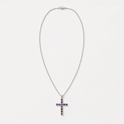 Indian Devotional Pendant - Silver Plated (45cm Chain)- Ionite Crucifix