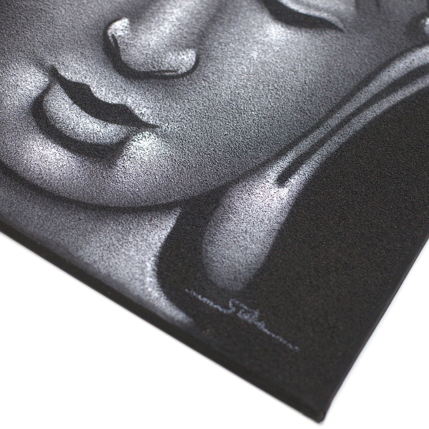 Buddah Painting - Grey Sand Finish 60x80cm