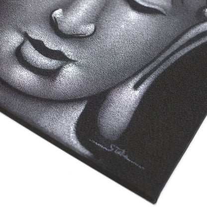 Buddah Painting - Grey Sand Finish 60x80cm