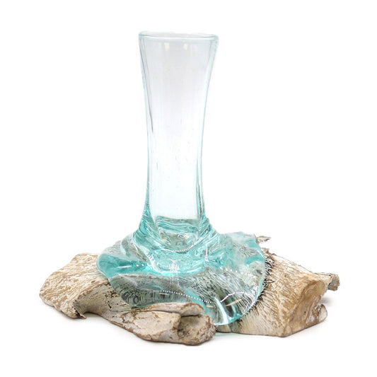 Molten Glass on Whitewash Wood - Vase - Small