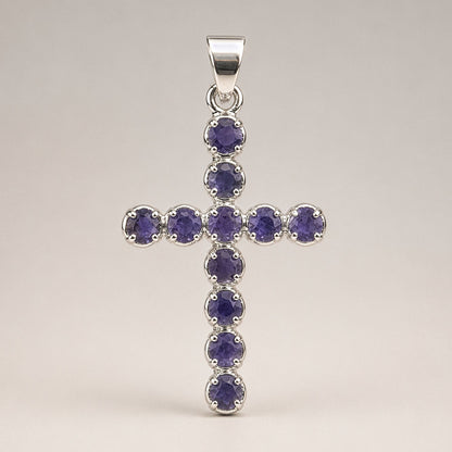 Indian Devotional Pendant - Silver Plated (45cm Chain)- Ionite Crucifix