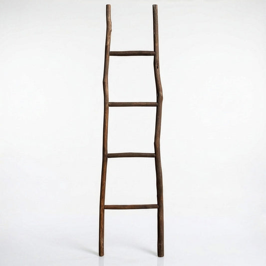Large Kemu Wood Ladder - 1.5m - Chocolate - Japan Style