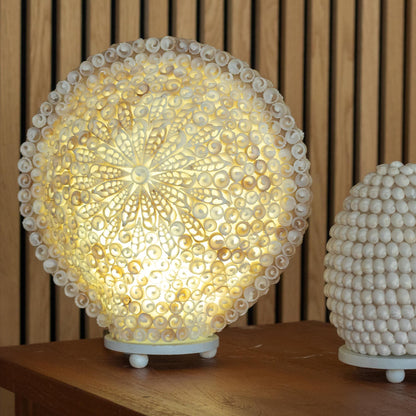 Boho Sea Shell Lamp - Cut Art Shell Large Round - 30cm
