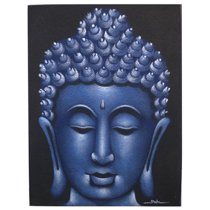 Buddah Painting - Blue Sand Finish 60x80cm