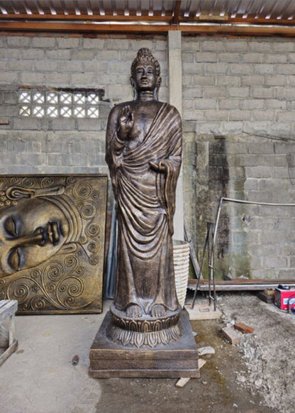 Tall Antique Gold Standing Buddha Statue - 3m Tall