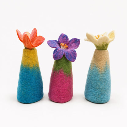 Felt Flower Vases – Set of 3 Assorted Designs