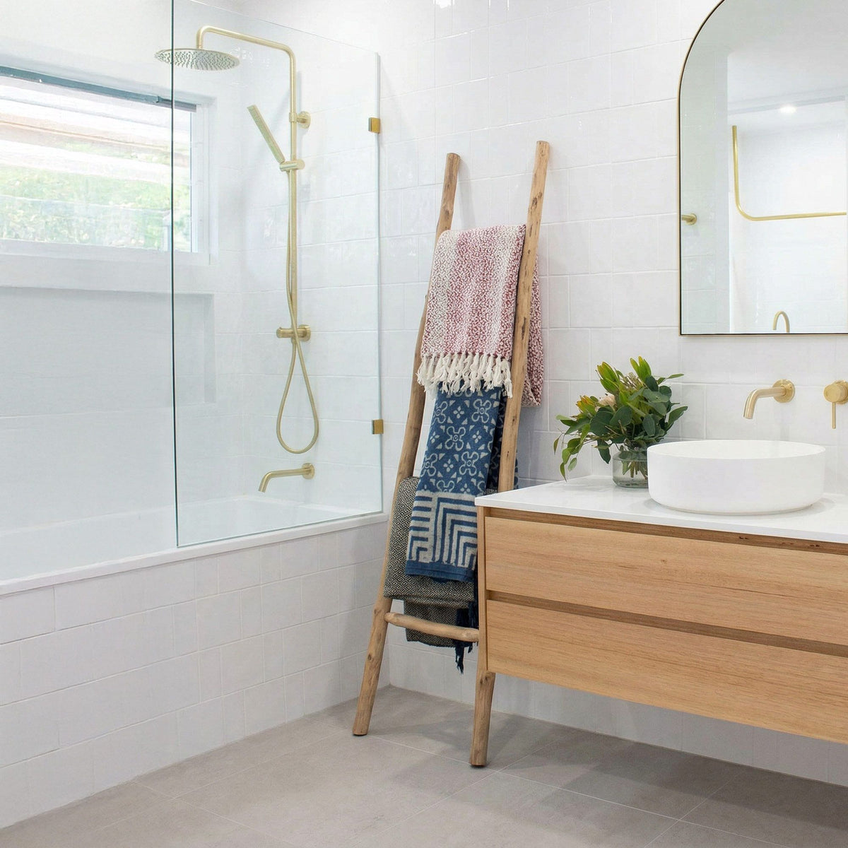 Large Kemu Wood Ladder - 1.5m - Natural - Japan Style