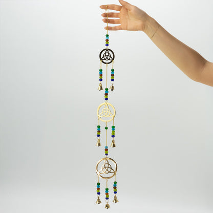 Indian Chimes - Brass Celtic Drop - 7 Bells - 6x64cm