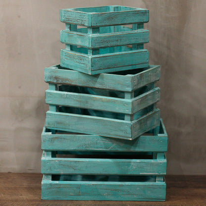 Set of 3 Storage/Display Boxes - Greenwash