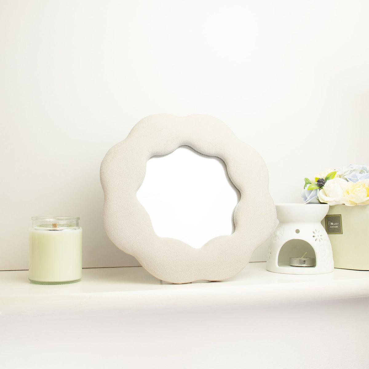Soft Squiggly Mirror - Flower - Stone