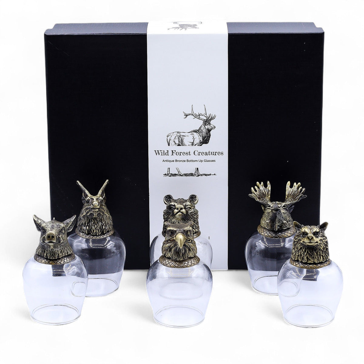 Gift Set of 6 Glasses (100ml) - Mystical Creatures - Antique Bronze